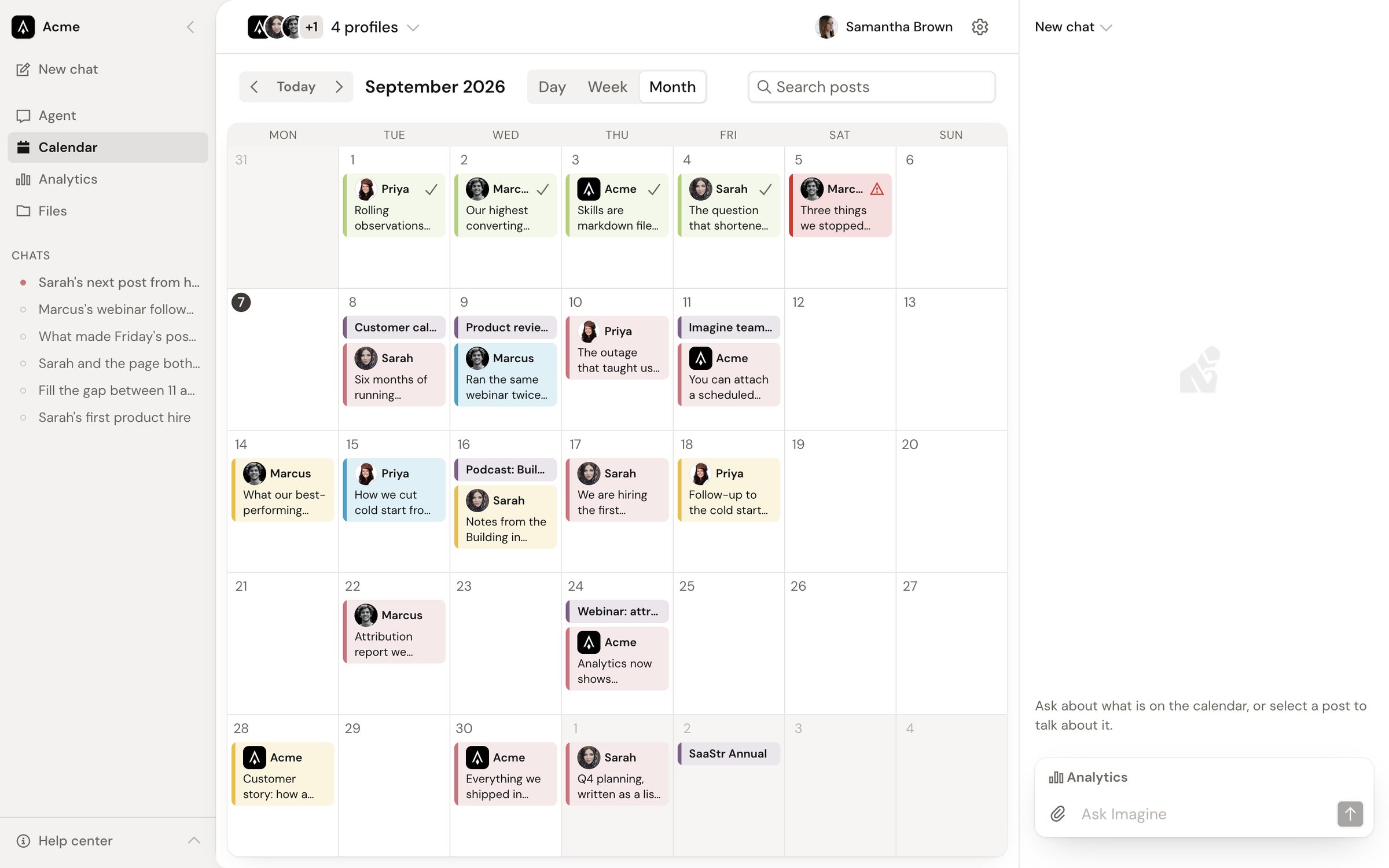 Imagine AI: Calendar project preview