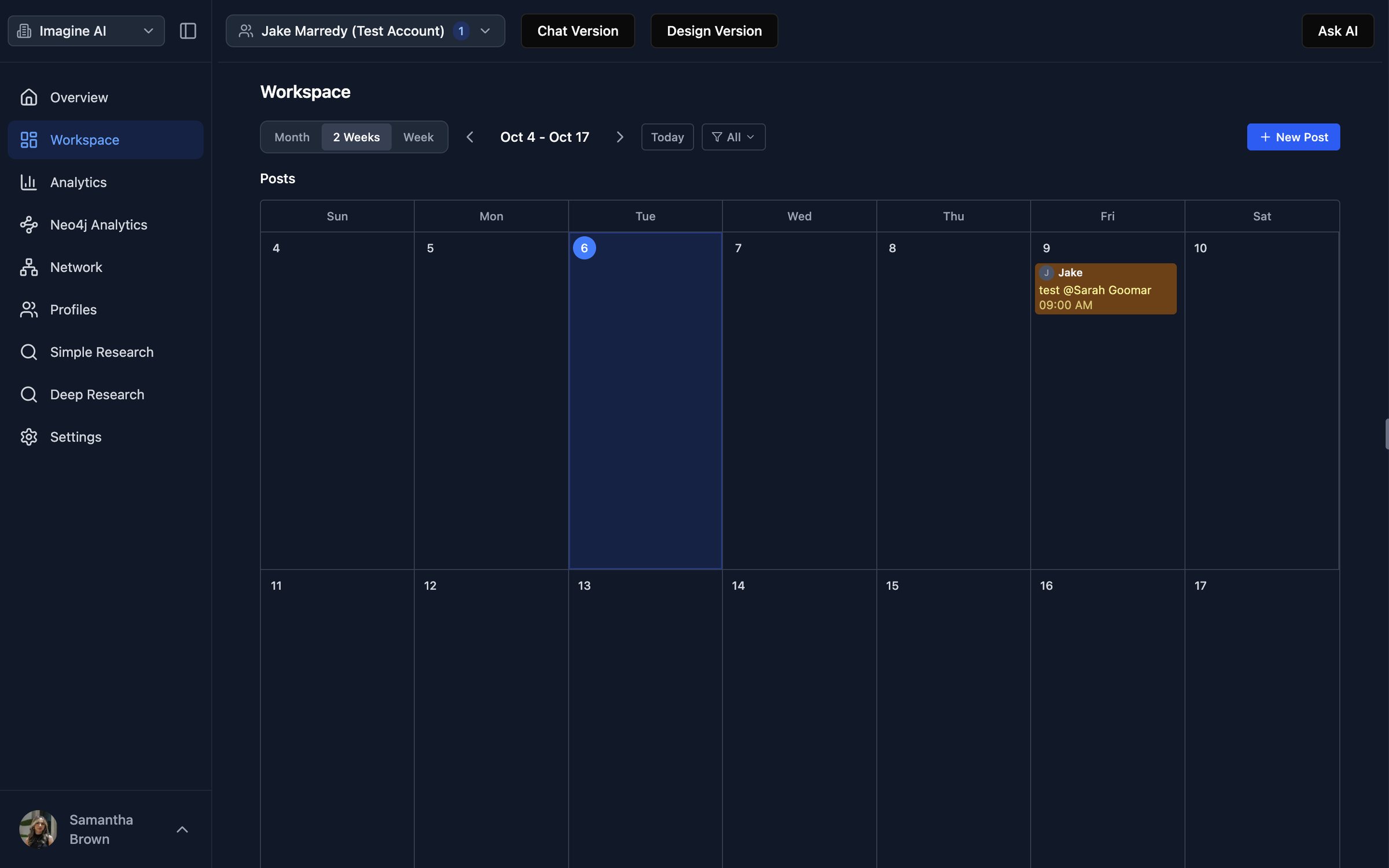 The old workspace calendar