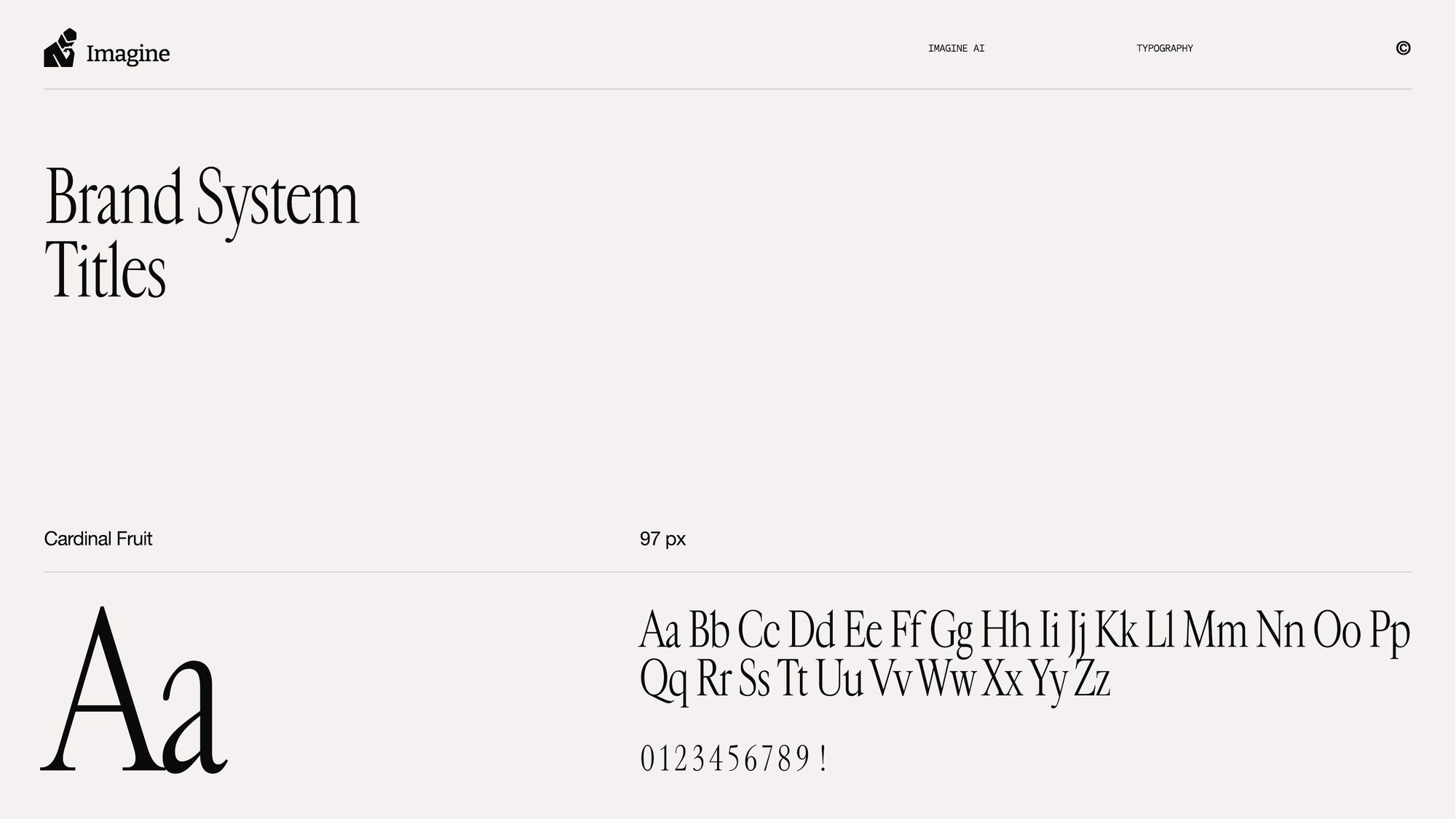 Brand typography: Cardinal Fruit for titles