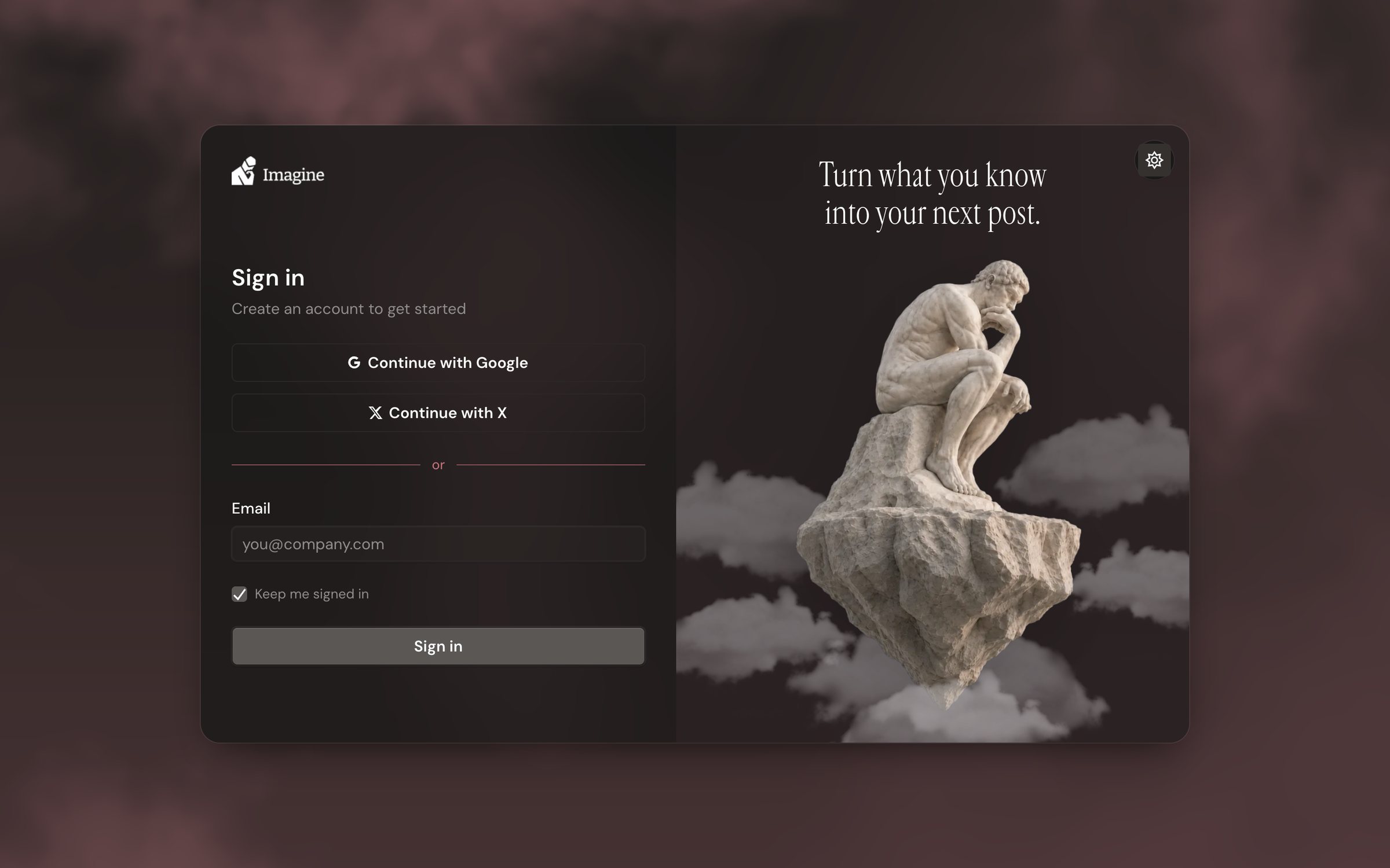 Sign-in in dark mode