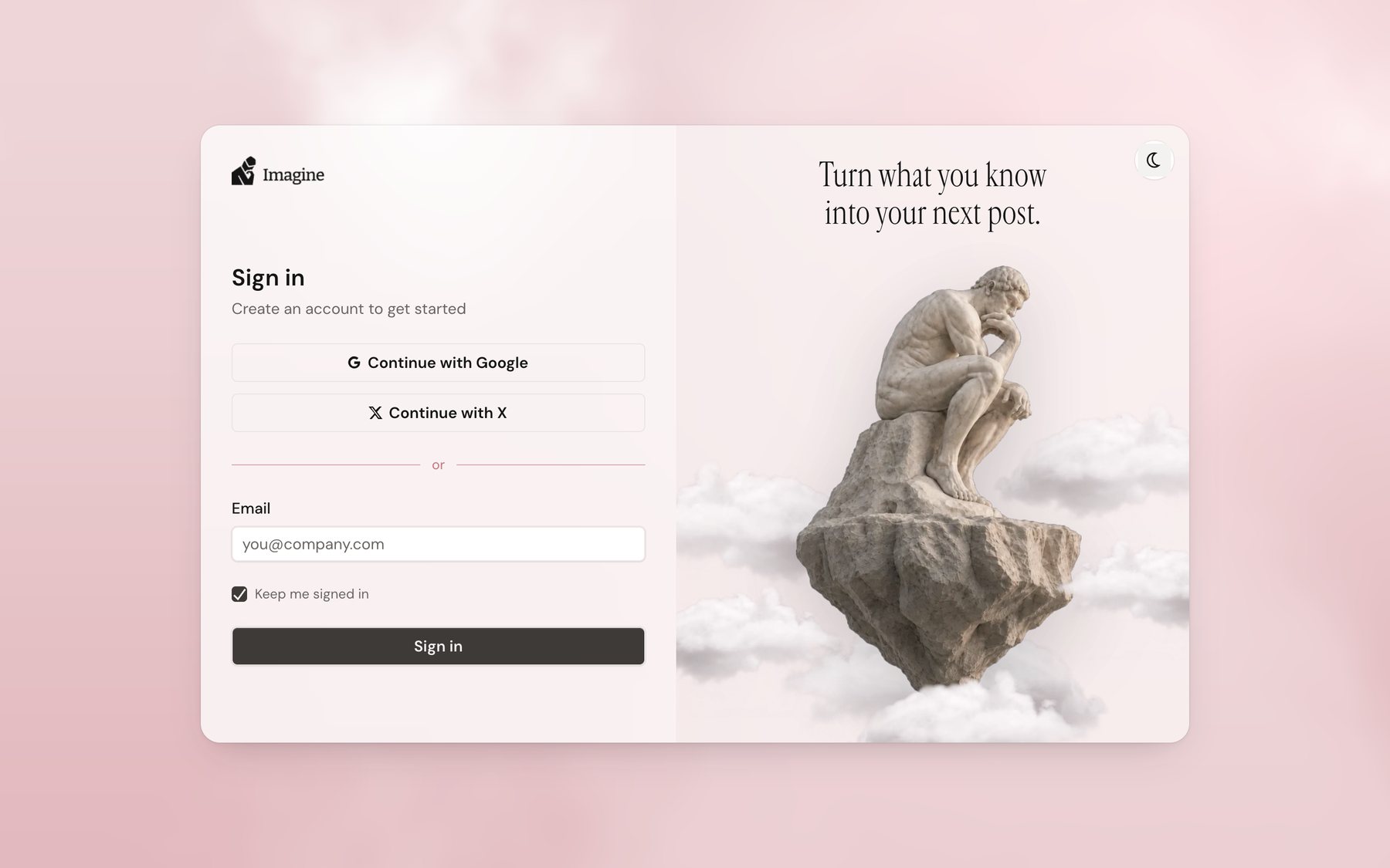 New sign-in