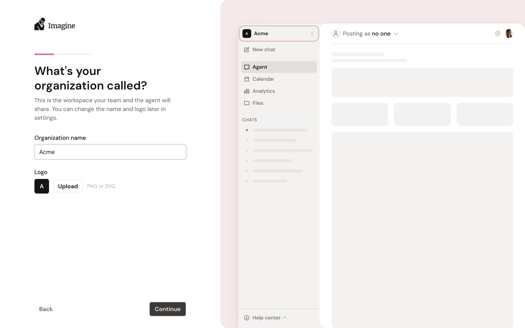New onboarding: organization
