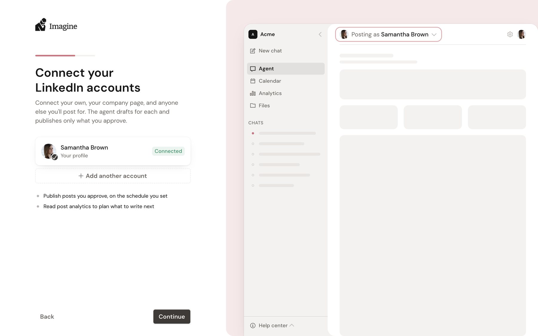 New onboarding: connect LinkedIn