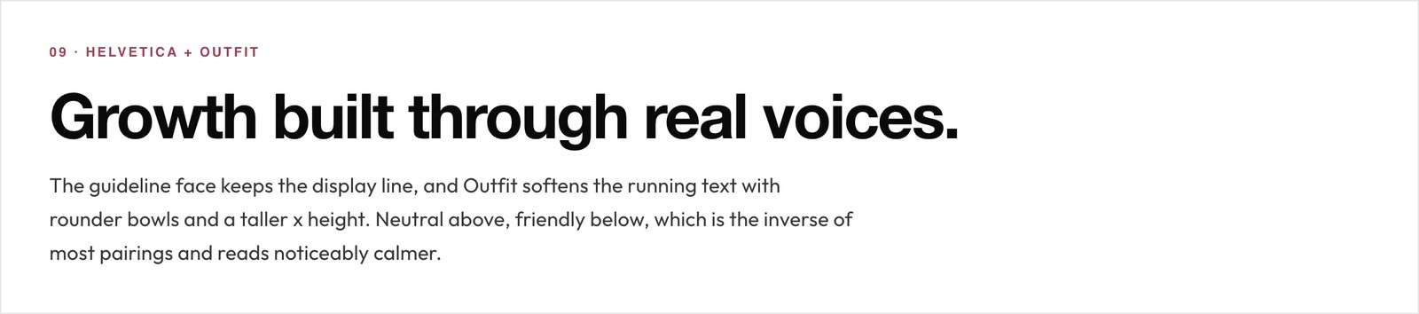 Pairing study: Helvetica and Outfit
