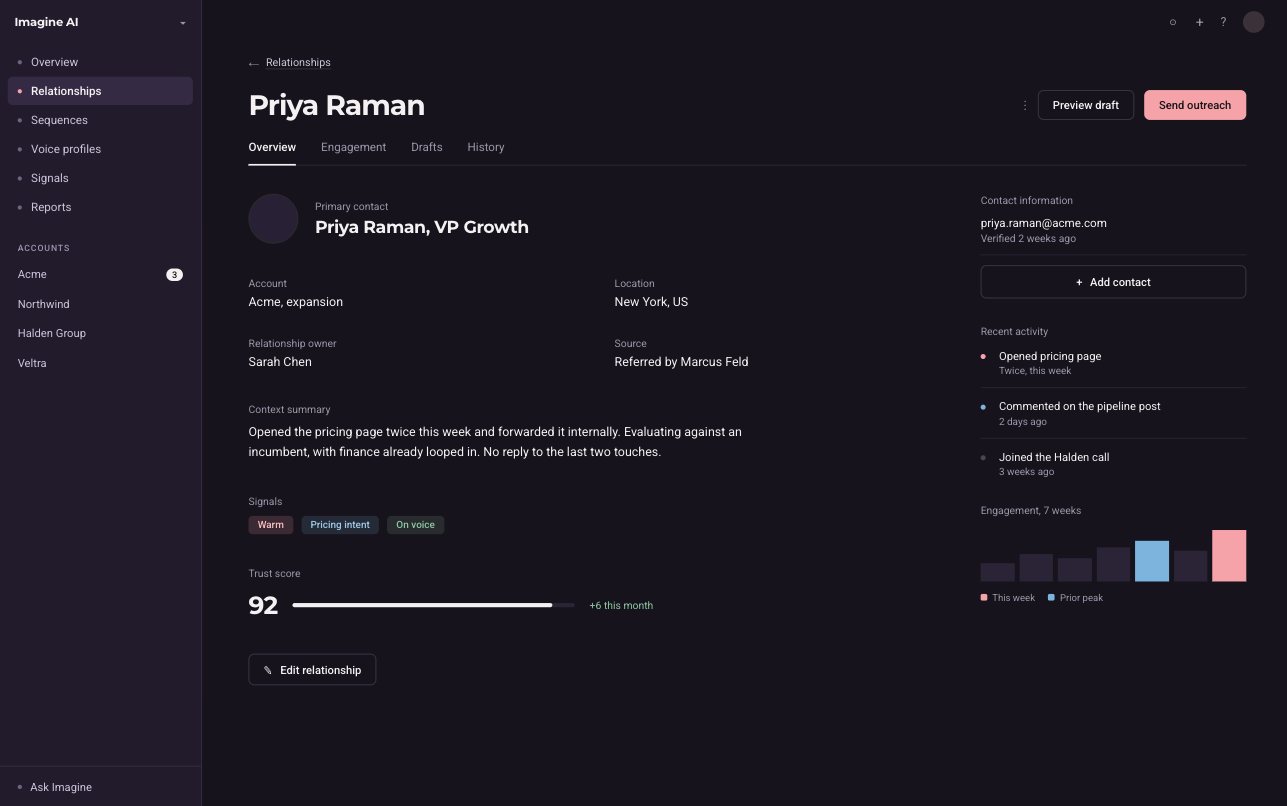 Relationship screen in plum dark