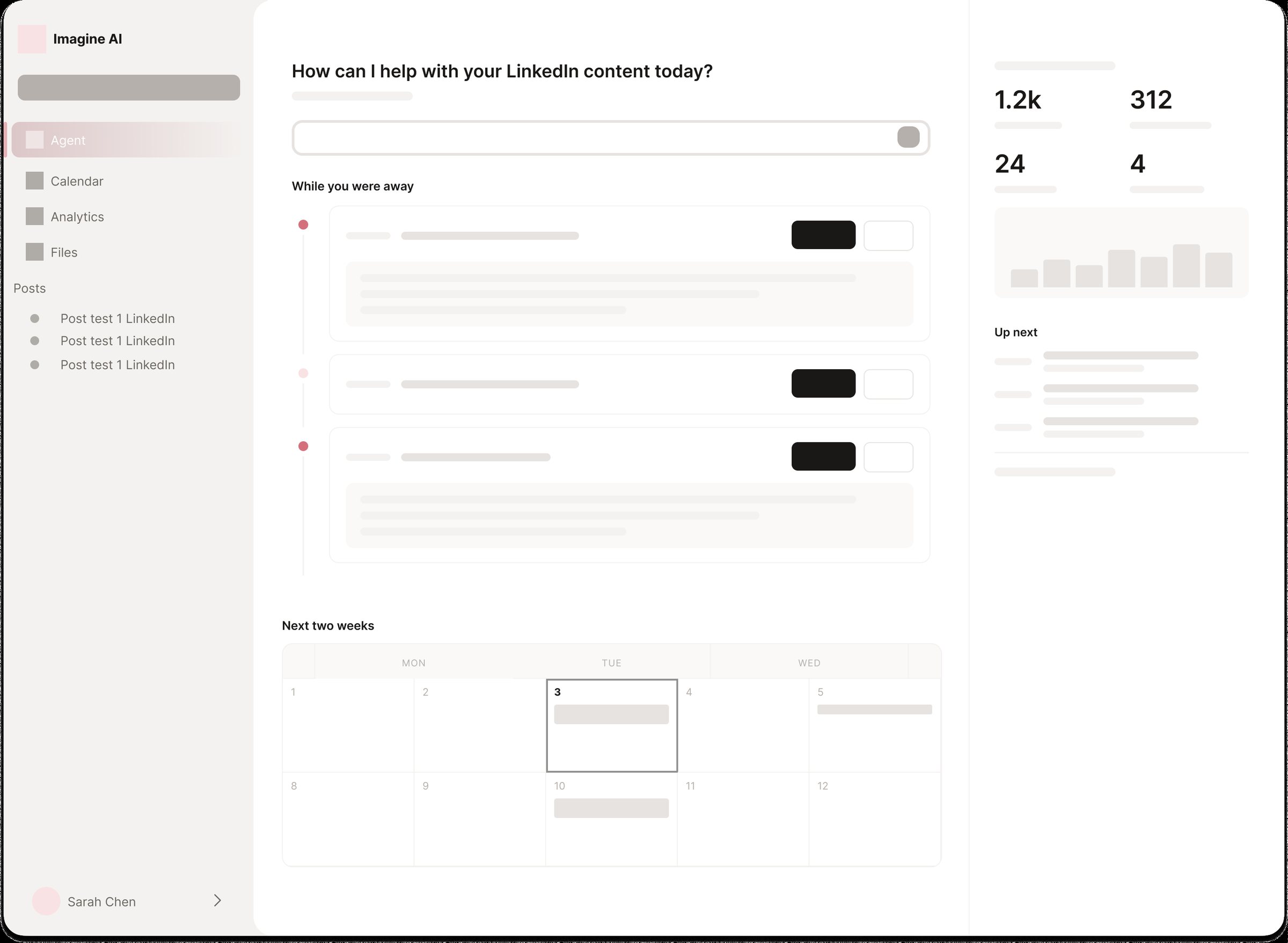 Wireframe with the rose accent applied
